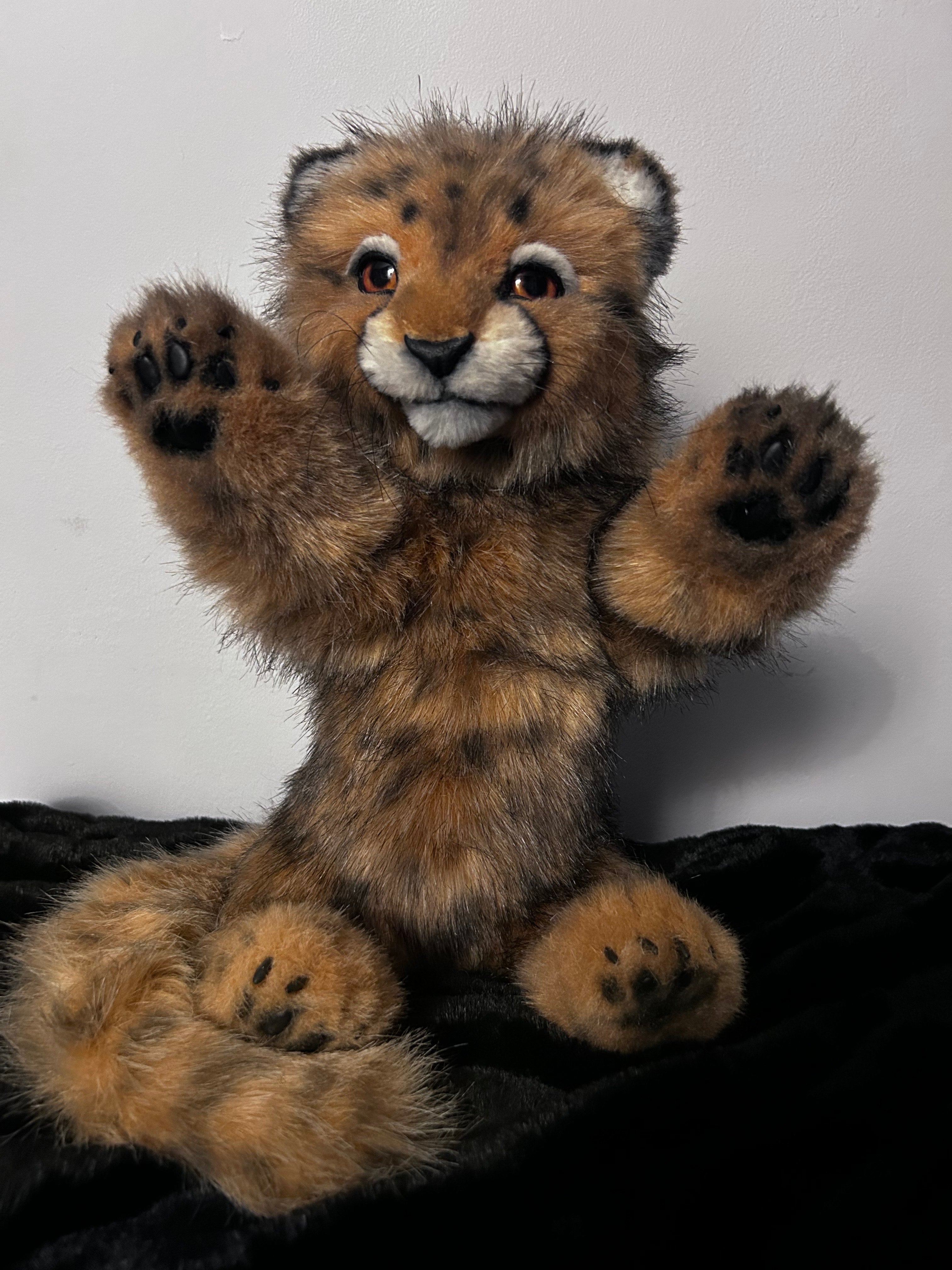 Realistic Baby Cheetah Plush – OOAK Artisan Wildlife Teddy