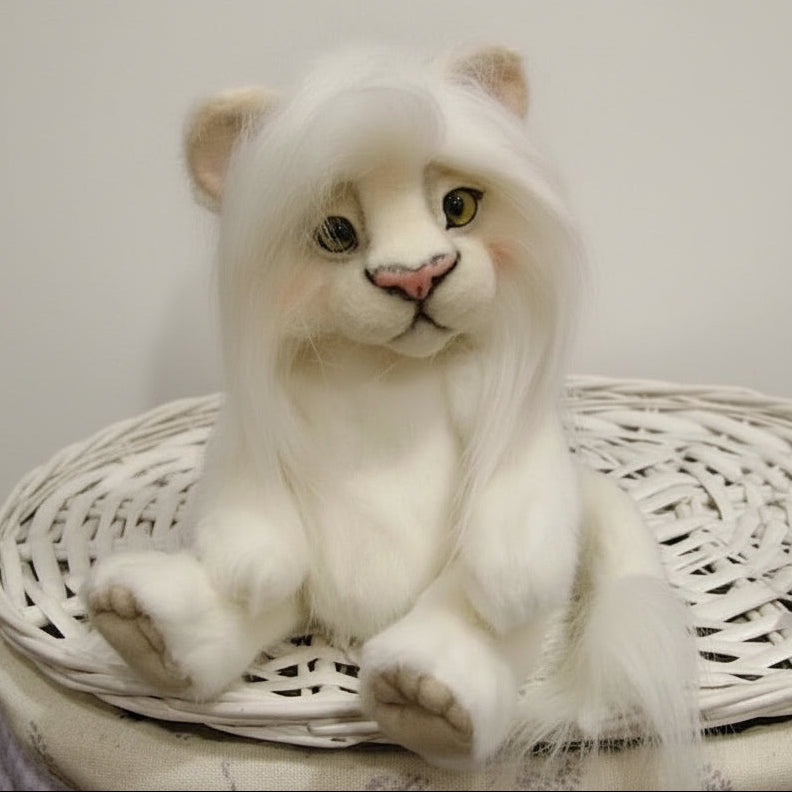 Baby White Lion Cub OOAK Plush