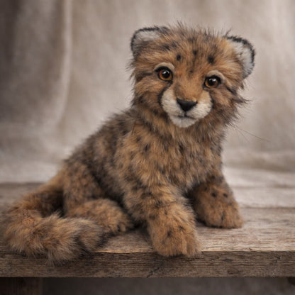 Realistic Baby Cheetah Plush – OOAK Artisan Wildlife Teddy