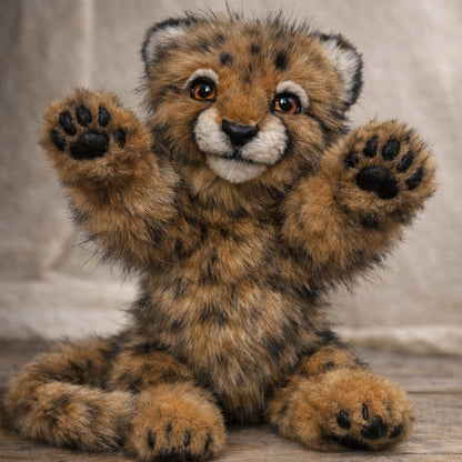 Realistic Baby Cheetah Plush – OOAK Artisan Wildlife Teddy