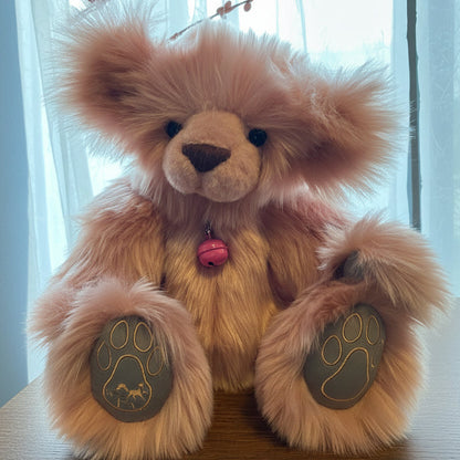 OOAK Blush Pink Teddy Bear – Handcrafted Artist Bear