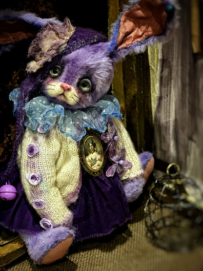 Vintage- Inspired Lavender OOAK Bunny Rabbit Teddy