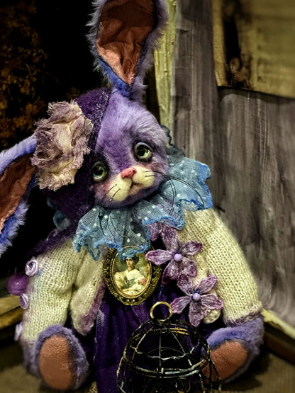 Vintage- Inspired Lavender OOAK Bunny Rabbit Teddy