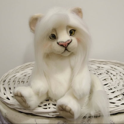 Baby White Lion Cub OOAK Plush