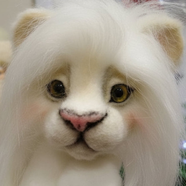 Baby White Lion Cub OOAK Plush