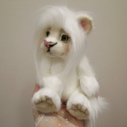 Baby White Lion Cub OOAK Plush