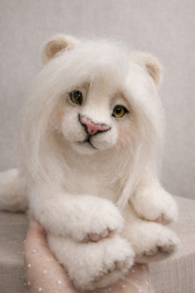 Baby White Lion Cub OOAK Plush