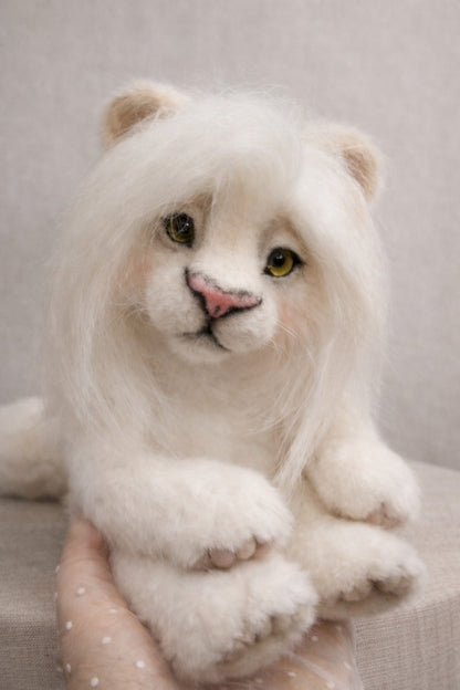 Baby White Lion Cub OOAK Plush